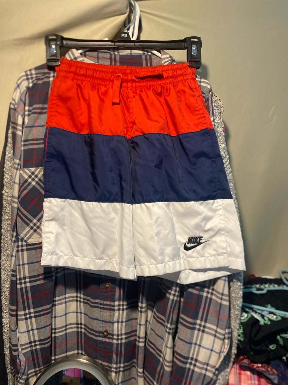 Nike Sportswear SCE Woven Novelty Colorblock Shorts Red Blue White